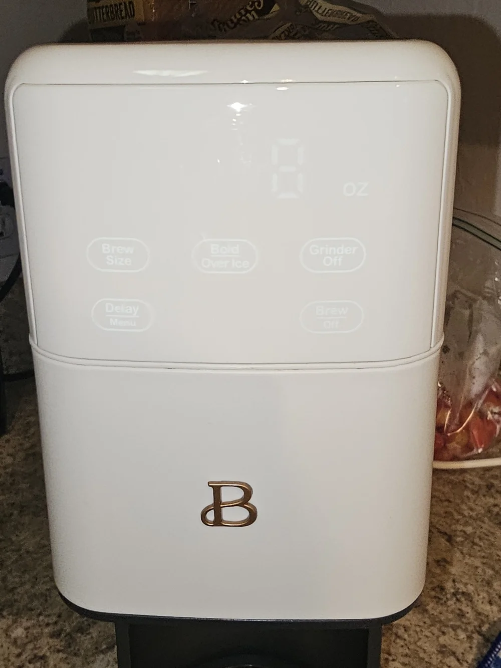 Cream Single-Serve Coffee Maker with Touch Controls